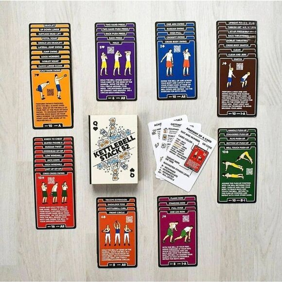 Kettlebell Stack Exercise Cards: Workout Playing Card Game. Designed by a Milita - Picture 2 of 14